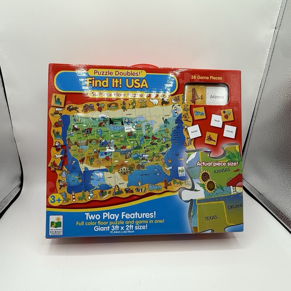 SEALED IN BOX FIND IT! USA Giant Floor Puzzle & Game in One! NEW 3' x 2' map NIB